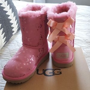 Ugg girls size 11 pink fur boots